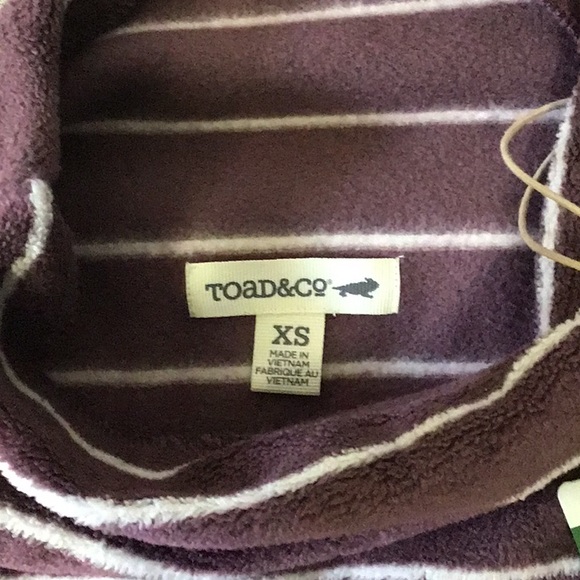 Toad & Co soft purple and white stripe pullover with front pocket, oversized - Picture 8 of 15
